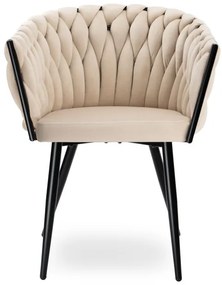 Jedálenská stolička COFTON zamatová, čierna / béžová