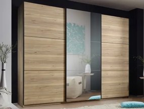 Šatníková skriňa so zrkadlom Bravo, 270 cm, dub mauvella%