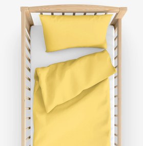 Goldea detské bavlnené obliečky do postieľky - žlté 90 x 120 a 40 x 60 cm