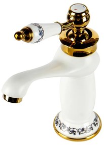 Izmir White & Gold retro umývadlová batéria