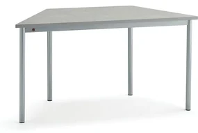 Stôl SONITUS TRAPETS, 1400x700x720 mm, linoleum - šedá, strieborná