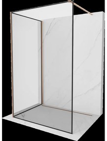 Mexen Kioto sprchová stena Walk-in 110 x 110 cm, čierny vzor, brúsená meď - 800-110-212-65-70-110