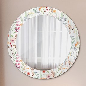 Okrúhle zrkadlo s potlačou Divoké kvety fi 60 cm