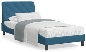 Rám postele s čelom modrý 90x200 cm zamat 3207903