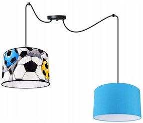 Detské závesné svietidlo Soccer Spider, 2x textilné tienidlo so vzorom (mix 6 farieb), (výber z 2 farieb konštrukcie)