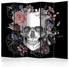 Paraván - Skull and Flowers II [Room Dividers] Veľkosť: 225x172, Verzia: Jednostranný
