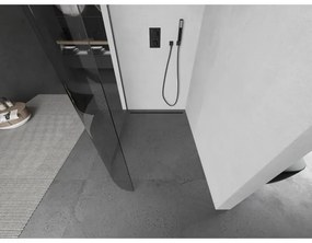 Mexen Kioto, sprchová zástena Walk-In 140 x 200 cm, 8mm číre sklo, grafitový profil, 800-140-101-66-06