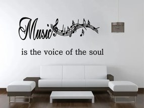 Nálepka na stenu nápis MUSIC IS THE VOICE OF THE SOUL 80 x 160 cm