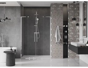 Mexen Velar L Duo, posuvné sprchové dvere do otvoru 140 cm, 8mm číre sklo, chrómová, 871-140-003-02-01