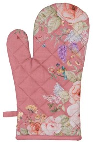 Ružová bavlnená chňapka - rukavice Flower & Fiesta - 18 * 30 cm