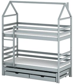 Posteľ Domček Dalia 90x200 sivá