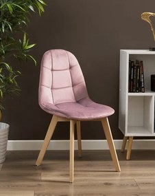 AKCIA Tmavoružová zamatová jedálenská stolička BORA II. akosť