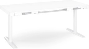 Elektrický písací stôl sit-stand so zásuvkou a bezdrôtovou nabíjačkou Qi biely, 1600 mm: ELLIS