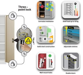 Skrinka na dokumenty biela/zlatý dub: Eco Design JAN H