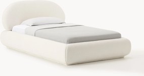 Plyšová čalúnená jednolôžková posteľ s úložným priestorom Alba