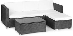 ZÁHRADNÝ SET ADRINA ŠEDÝ POHOVKA + TABURET + STÔL