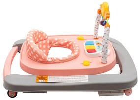 New Baby Detské chodítko so silikónovými kolieskami NBY Forest Kingdom Pink
