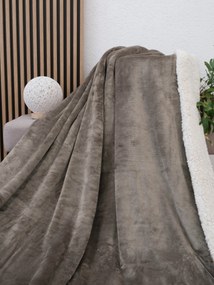 Baránková deka mikroplyš Exclusive 150 × 200 cm – Laura sivohnedá