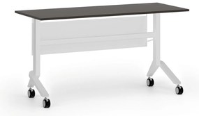 Mobilný stôl PRIMO MOVE, 140x60 cm, biela podnož, wenge