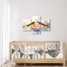 Obraz - Lapač snov s pierkami (90x60 cm)
