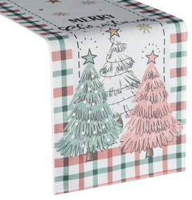 VIANOČNÝ BEHÚŇ NA STÔL MERRY CHRISTMAS 33X183 CM VZOROVANÝ