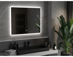 Mexen Sun, LED kúpeľňové zrkadlo s podsvietením 100x80 cm, 6000K, ochrana proti zahmlievaniu, 9807-100-080-611-00