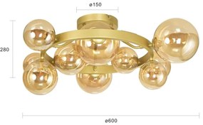 Brilagi - LED Prisadený luster MILLA 10xG9/3W/230V zlatá