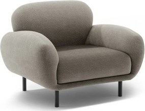 Sivé kreslo z textílie buklé Poppy – Micadoni