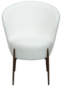 ORBIT ČALÚNENÁ STOLIČKA white bouclé/antique brass