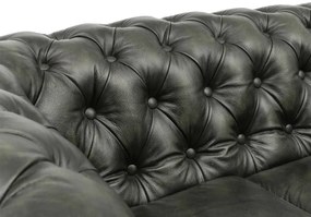 furniture-nabytek.cz - Dvojmiestna pohovka Chesterfield z pravej kože, zelená – 155×90×72 cm