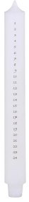 Biela antik adventná sviečka s číslami Advent Candle - Ø 3*29cm / 20h