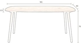 Jedálenský stôl s doskou v dekore orechového dreva 90x165 cm Clover – Dutchbone