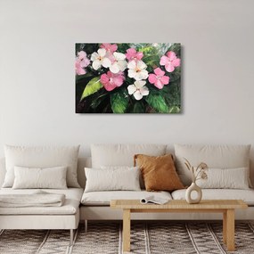 Obraz - Ružové a biele kvety (90x60 cm)