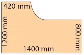 Rohový kancelársky pracovný stôl MIRELLI A+, pravý, orech