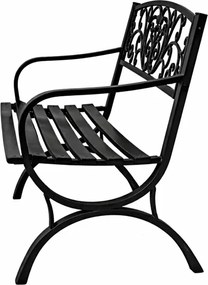 Lean Záhradná kovová lavička – čierna