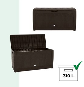 Prosperplast Odkladací box RATO, 310L, 119x48x60cm, hnedá
