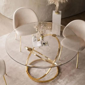 JEDÁLENSKÝ STÔL LEONE ZLATÝ LESK + SKLO 137 cm