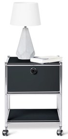 Kovový nočný stolík so zásuvkou »CN3«, čierny