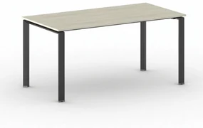 Rokovací stôl PRIMO INFINITY s čiernou podnožou 1600 x 800 x 750 mm, dub prírodný