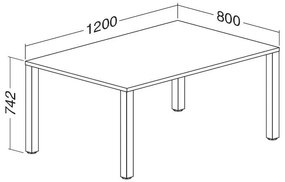 Stôl ProOffice B 80 x 120 cm, divoká hruška