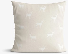 Goldea dekoračná obliečka na vankúš natura – jeleňe na režnej 45 x 45 cm