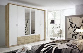 Šatníková skriňa Gamma, dub sonoma/biela