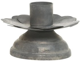 Zinkový antik kovový svietnik na úzku sviečku Flower - 7*11*4 cm