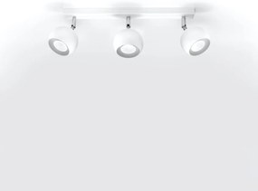 Bodové svietidlo Oculare, 3x biele kovové tienidlo, (možnosť polohovania)