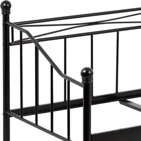 Kovová posteľ 90 cm čierna BED-1905 BK