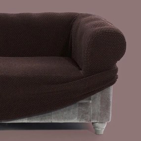 Super strečové poťahy NIAGARA čokoládová kreslo ušiak (š. 70 - 95 cm)