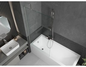 Mexen Next, 1-krídlová vaňová zástena 90 x 150 cm, 6mm číre sklo, oceľová, 895-090-000-00-00-97