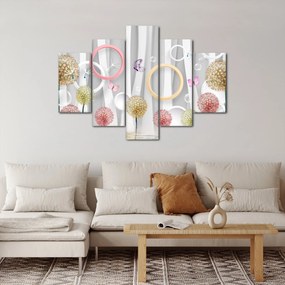 Abstraktný obraz s púpavami (150x105 cm)