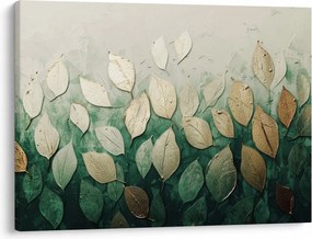 Obraz - Zlato-zelené listy (70x50 cm)