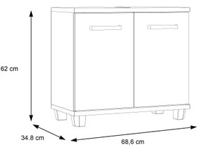 Kúpeľňová skrinka VENOM biela/dub sonoma